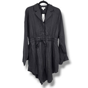 New Terea By Andrea Pitter Scarlett Zip Front Asymmetrical Jacket Black‎ Medium